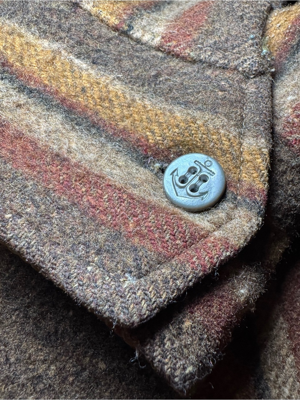 Vintage 1960s/70s Frostproof Earthtone Striped Wool Blend CPO Shirt Jacket - Men - Picture 2 of 9